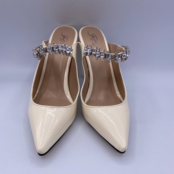 FOWT Pointed Toe Stiletto High Heel Strap Mules - Picture 3 of 9